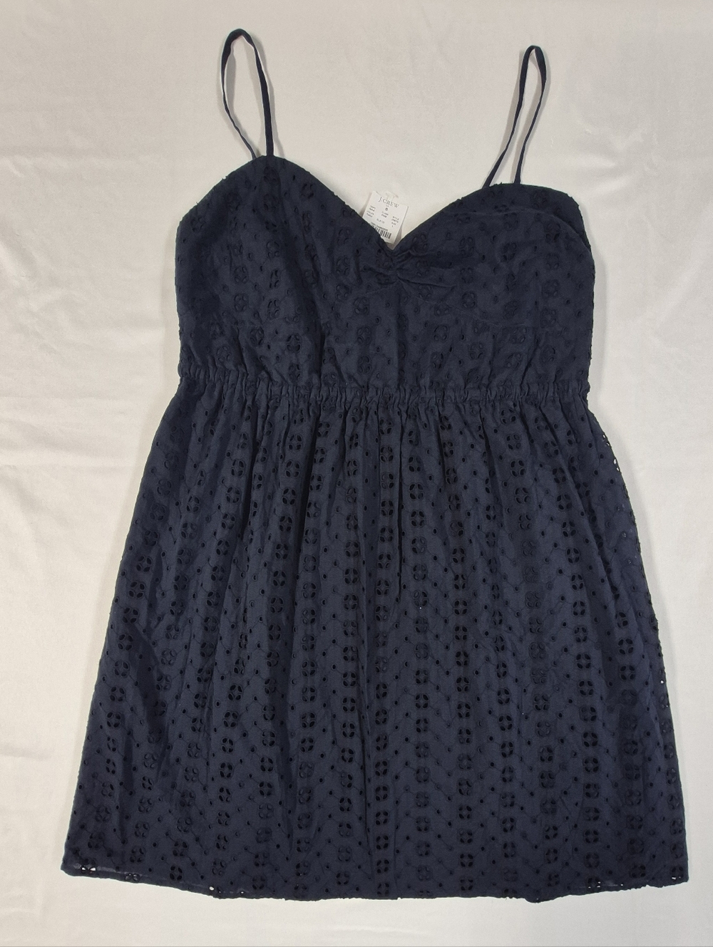 J. Crew Navy Eyelet Mini Dress